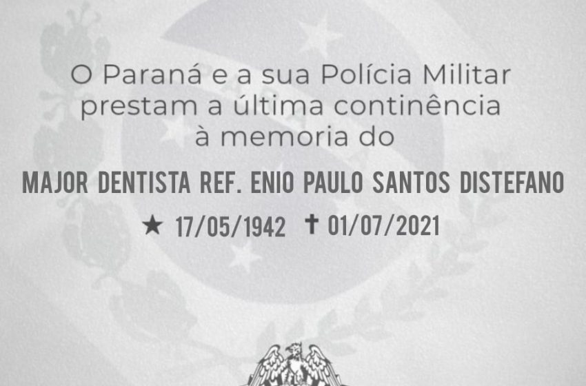  Morre Major Enio Distefano, irmão do ex-prefeito de São Mateus do Sul Enéias Distefano