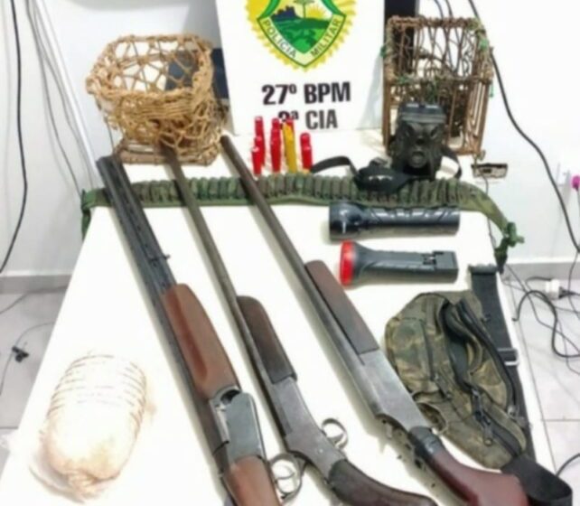  Três homens são presos por porte ilegal de arma e caça predatória em São Mateus do Sul