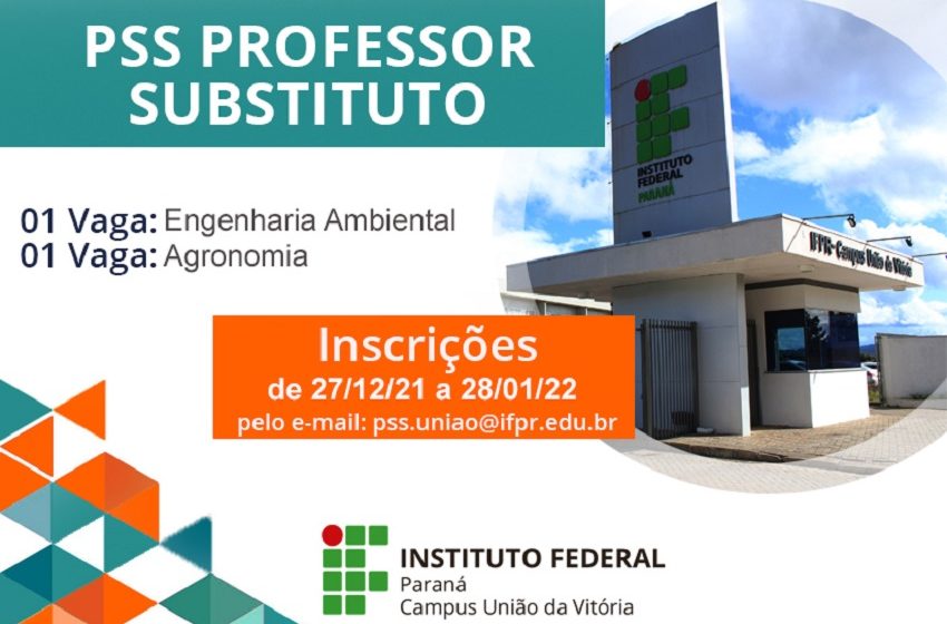  IFPR de União da Vitória tem inscrições abertas para contratar professores substitutos
