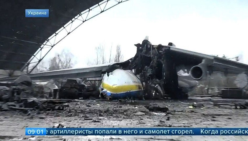  Maior avião do mundo, e modelo único, tem imagem revelada após bombardeio na Ucrânia