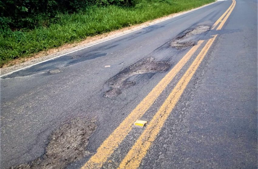  Buracos, trincas e ondulações no asfalto assustam quem transita pela PR-151 entre Palmeira e São João do Triunfo