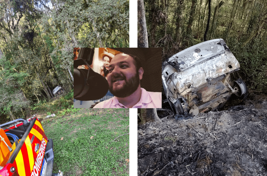  Bombeiros atendem ocorrência de veículo incendiado com radialista morto em Canoinhas
