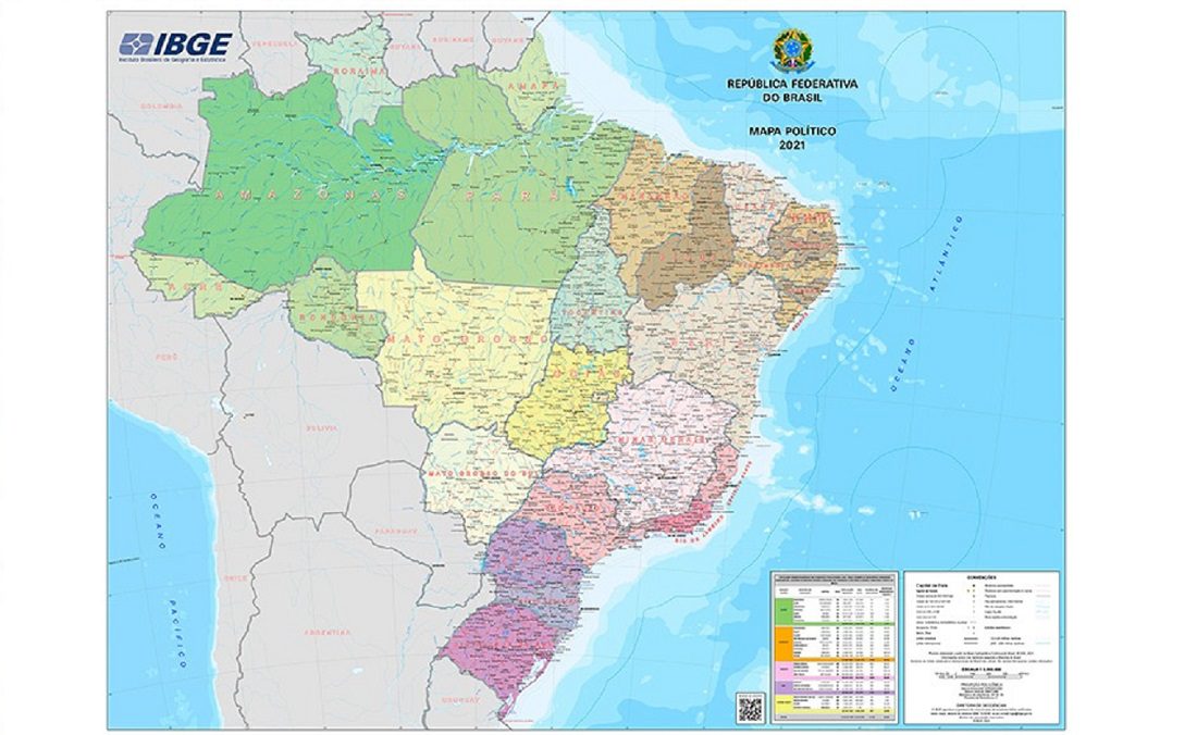  Nova edição do Mapa Político do Brasil é lançado pelo IBGE depois de cinco anos da anterior