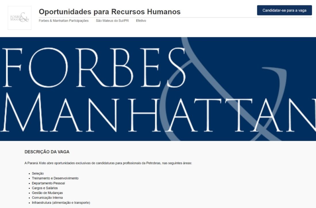  Oferta de trabalho exclusiva para profissionais da Petrobras é oferecida por empresa que comprou a SIX