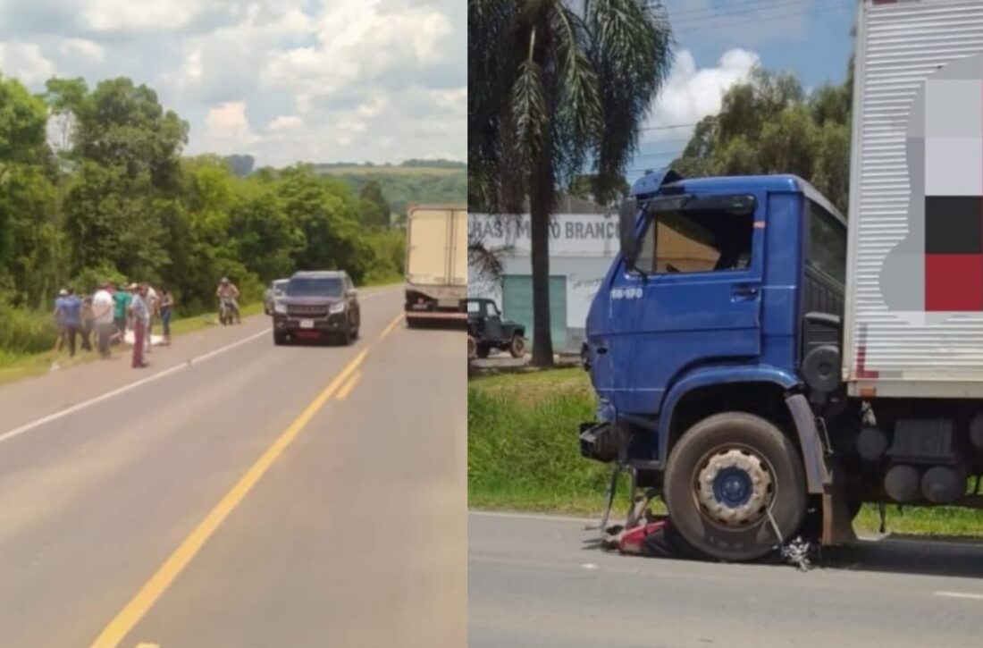  Acidente envolvendo caminhão e motocicleta faz uma vítima fatal na BR-373 em Imbituva