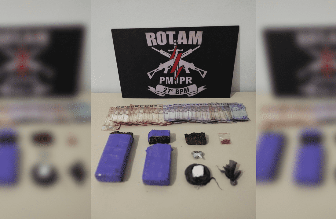  ROTAM recebe denúncias e faz apreensão de drogas com dois homens e uma mulher detidos