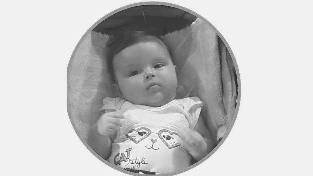 Nota de falecimento: a pequena Ayla Emanueli Teixeira, com 6 meses de idade