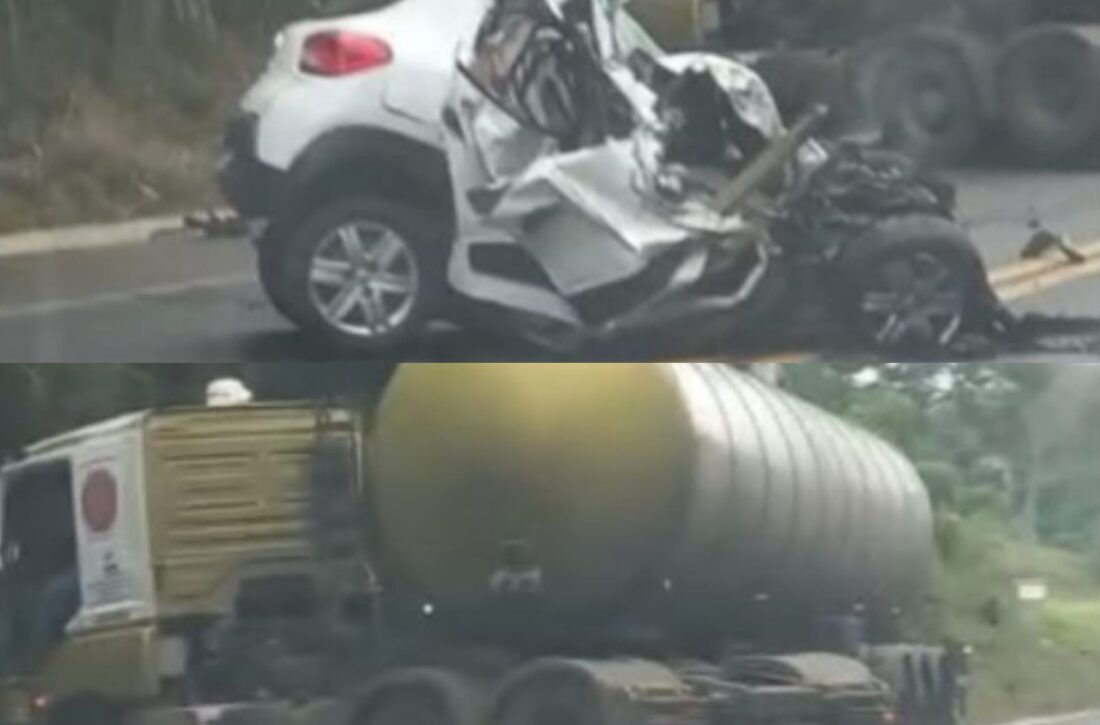  Vídeo: Motorista morre em grave acidente na BR-153; carro ficou destruído