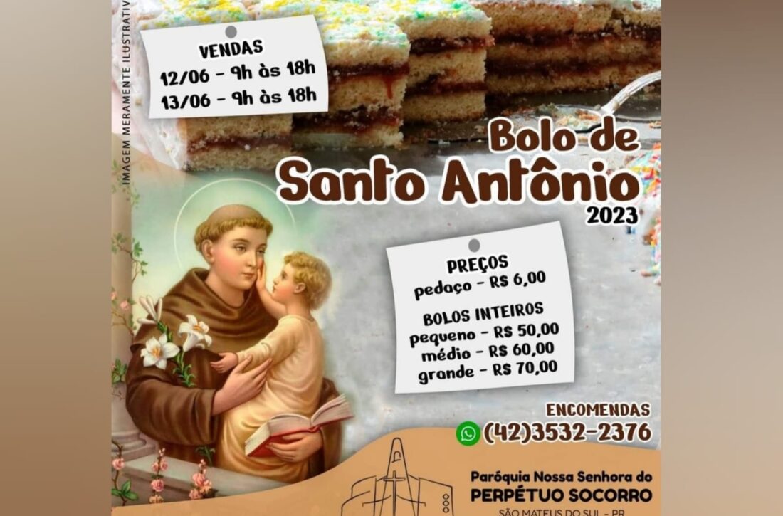  Bolo de Santo Antônio começa a ser vendido em paróquia de São Mateus do Sul