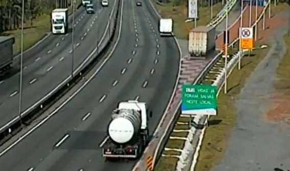  Impressionante: vídeo registra caminhão utilizando área de escape na BR-376 após perder o freio