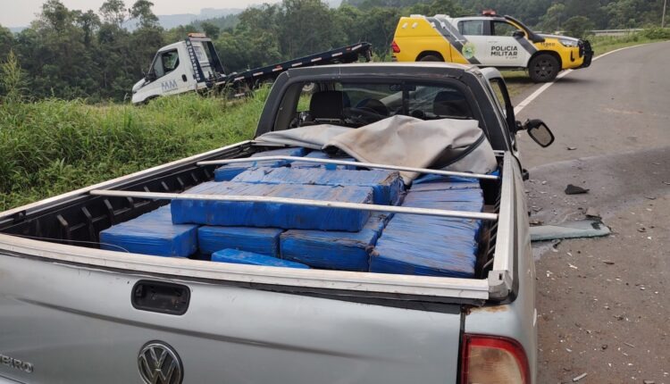  Veículo carregado com cerca de 450 kg de droga causa acidente no trecho entre Irati e Inácio Martins