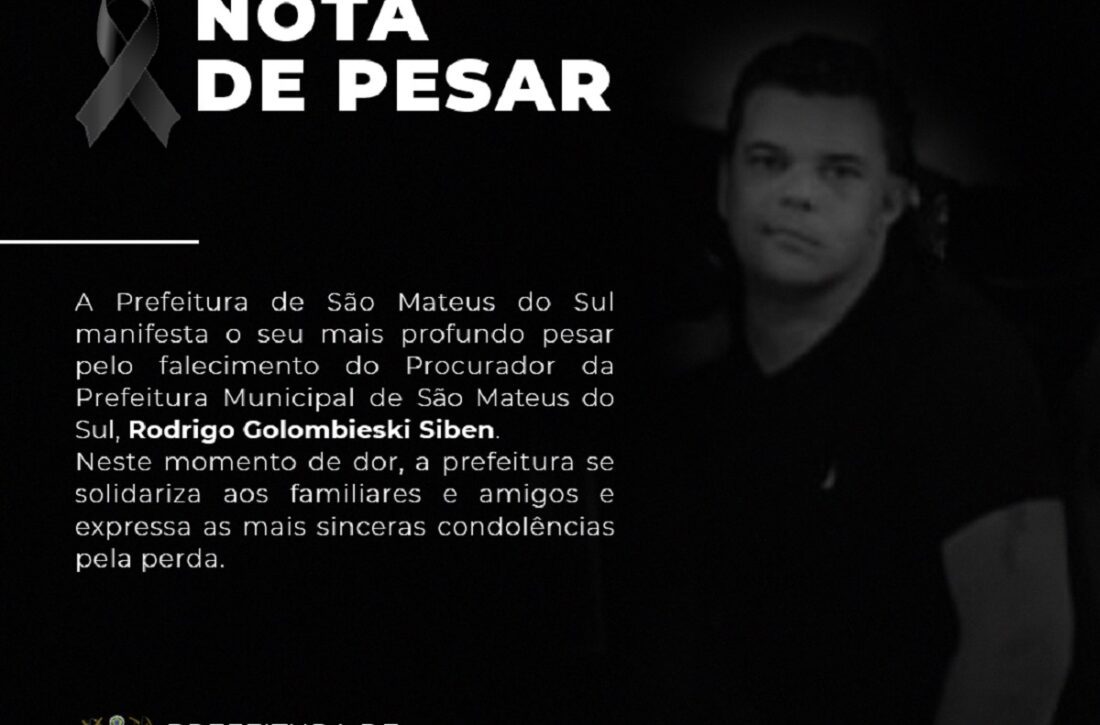  Procurador da Prefeitura, Rodrigo Golombieski Siben, falece em Curitiba