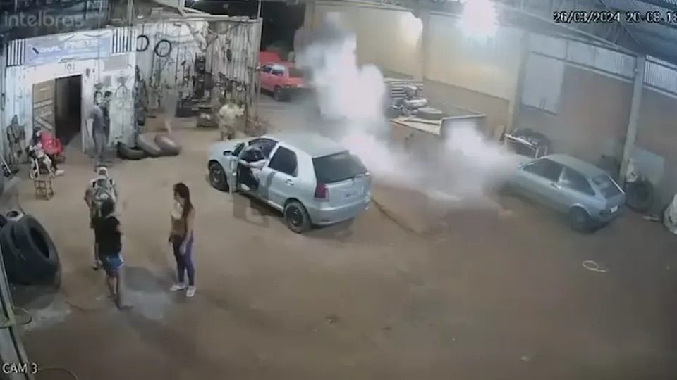  VÍDEO: Pneu explode em borracharia no Paraná