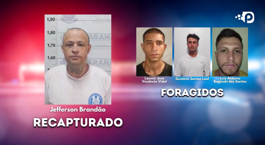  Polícia recaptura um dos fugitivos da Cadeia Pública de São Mateus do Sul; três continuam foragidos