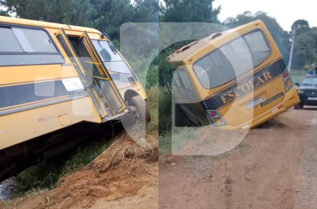  Cinco crianças ficaram feridas em acidente com ônibus escolar em Antonio Olinto