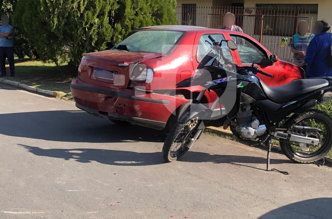  Colisão traseira deixa um motociclista  de 22 anos ferido em São Mateus do Sul